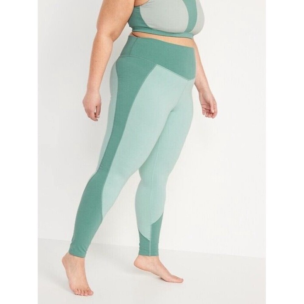 Old Navy Active XL High-Waisted PowerChill Two-Tone Compression Legging Yoga Gym